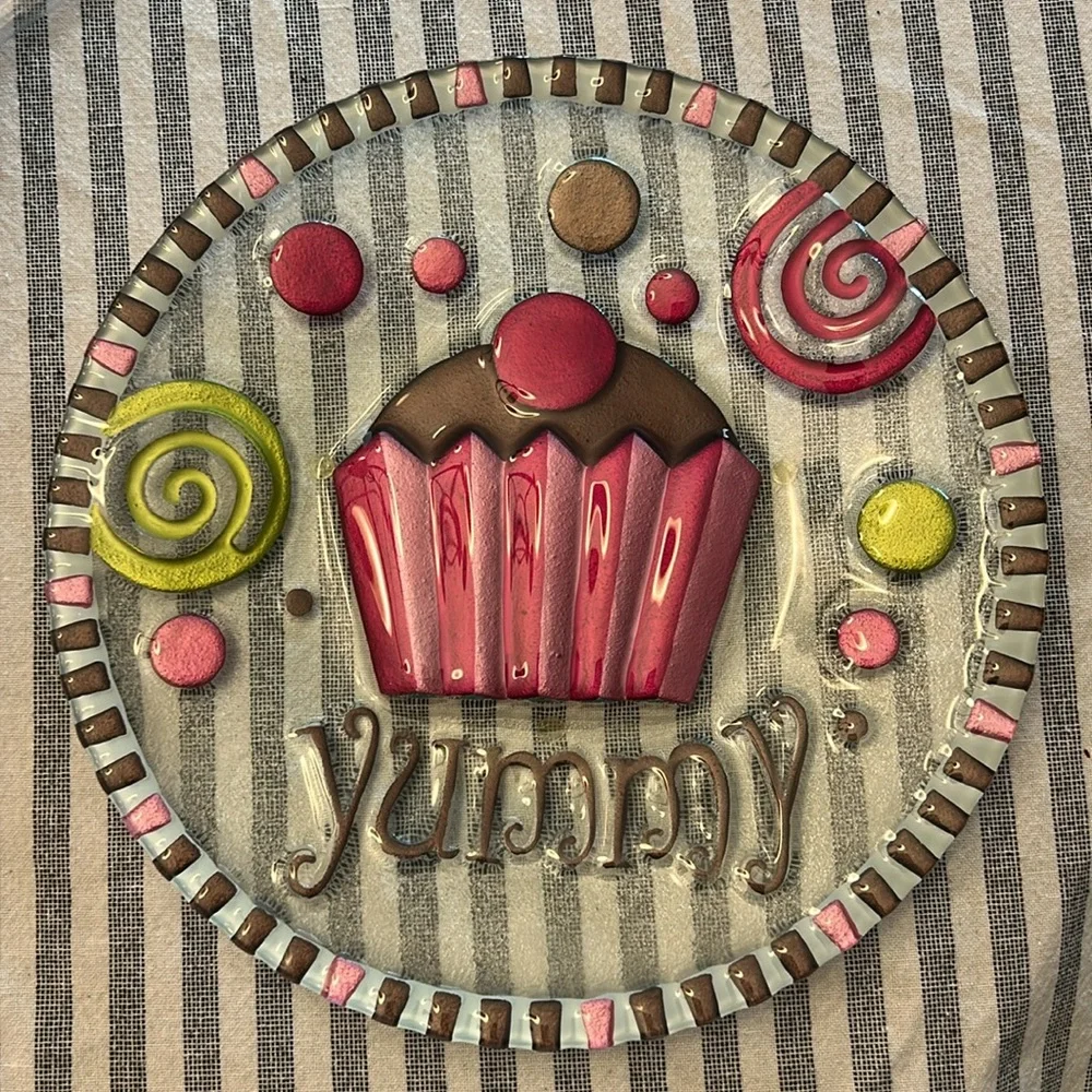 Silvestri Cupcake Plate Fused Art Glass